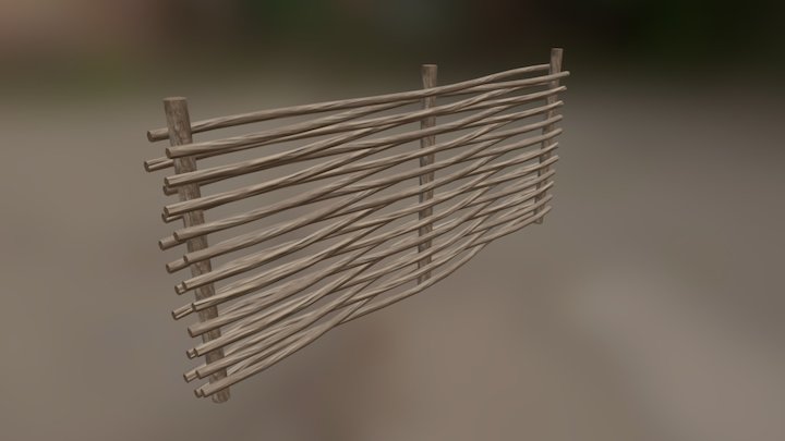 Wood Weave Wall 3D Model