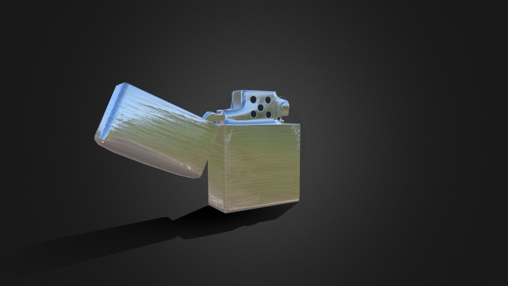 3D model Zippo - This is a 3D model of the Zippo. The 3D model is about a cube with a blue and white design on it.