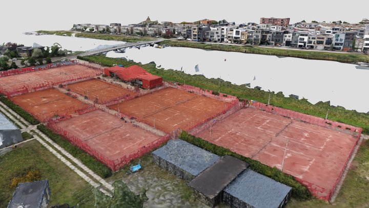 3D Drone Model – Tennis Club IJburg, Amsterdam – Modello 3D gratuito STL