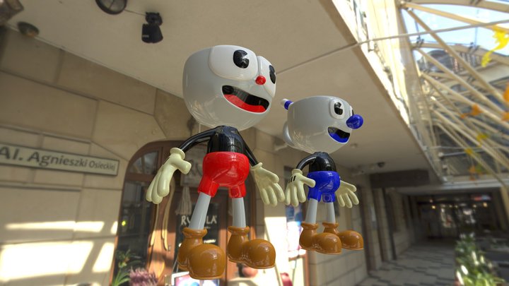 Cuphead & Mugman 3D Model