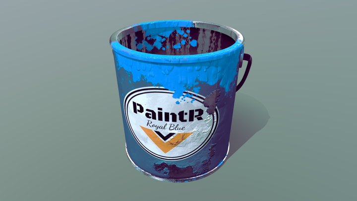Old Paint Bucket 3D Model