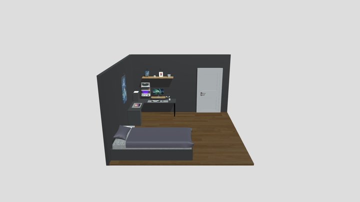 Isometric Minimal Gaming Room 3D Model