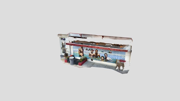 Cafe Jolie Street Art 3D Model