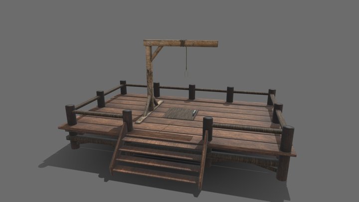 Medieval Gallows 3D Model
