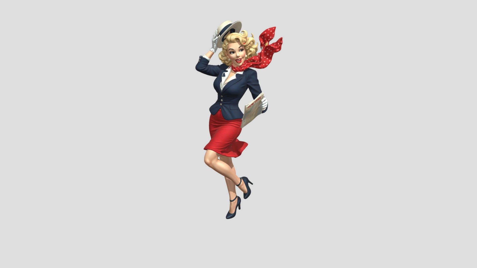Pin-Up girl with hat - Download Free 3D model by Ded Makar ...