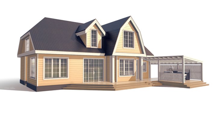 Suburban House 3D Model