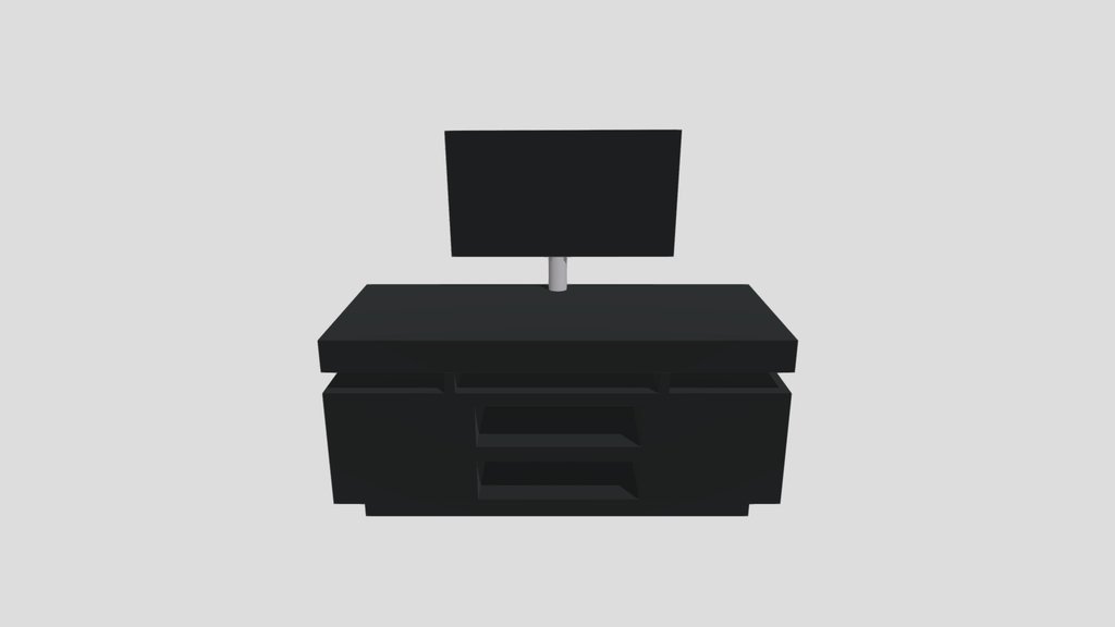 Basic Low Poly Shelf and TV Combo!