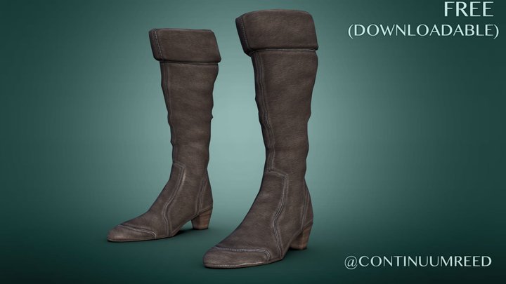 Boots (Artemis) - Character Clothing (Free) 3D Model