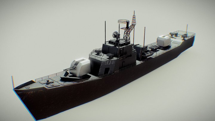 Petya Class Frigate Soviet Ship 3D Model