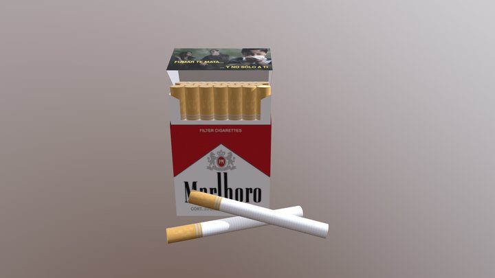 Caja Cigarros Marlboro 3D Model