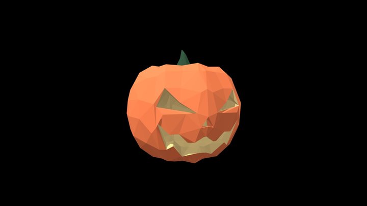 Low Poly Halloween Pumpkin 3D Model