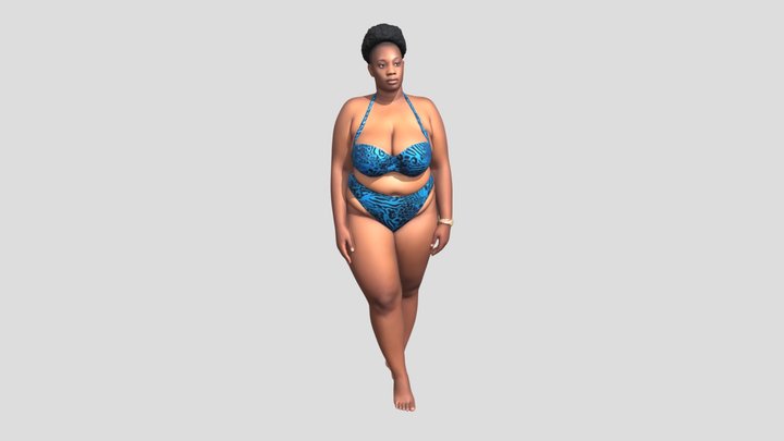 Blue Leopard Bikini Portrait – Free 3D Model STL