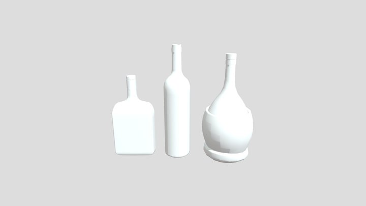 3 Bottles 3D Model