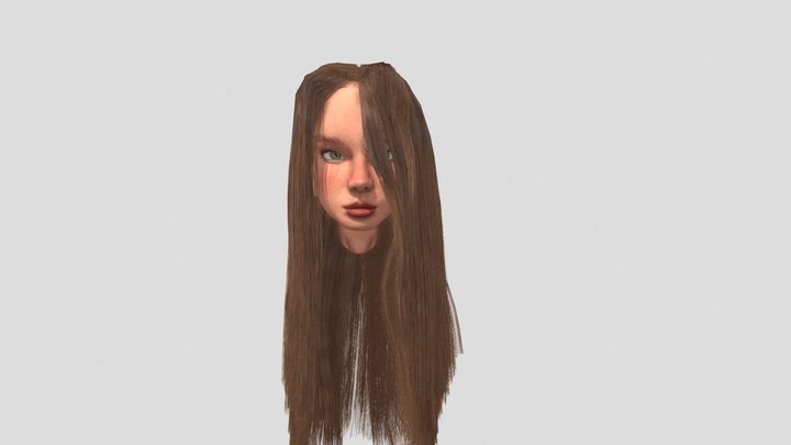 Head Girl ( Long Hair ) 3D Model