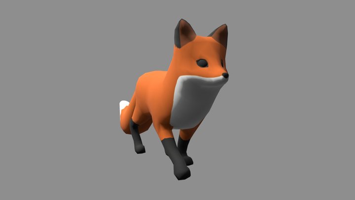 Low Poly Fox 3D Model
