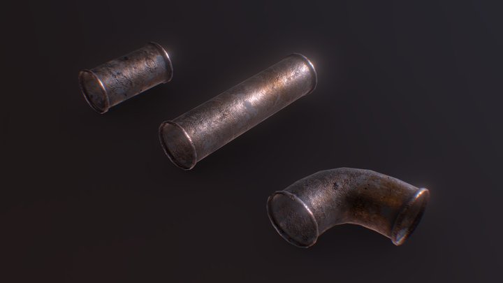 Ruined pipes 3D Model
