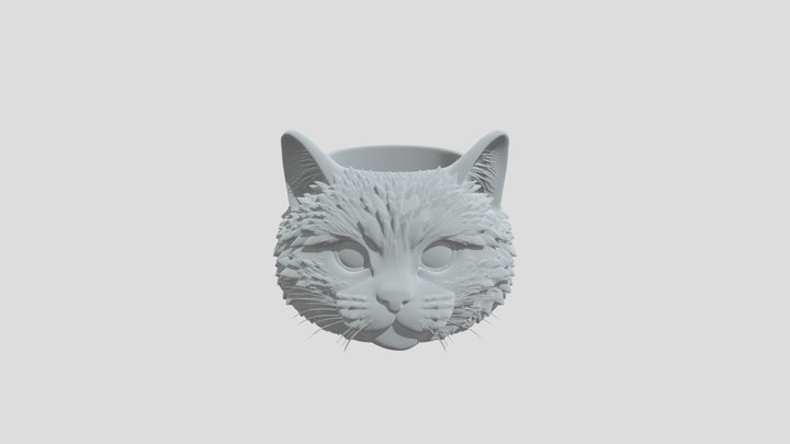 Cat Head Bowl 3D Model