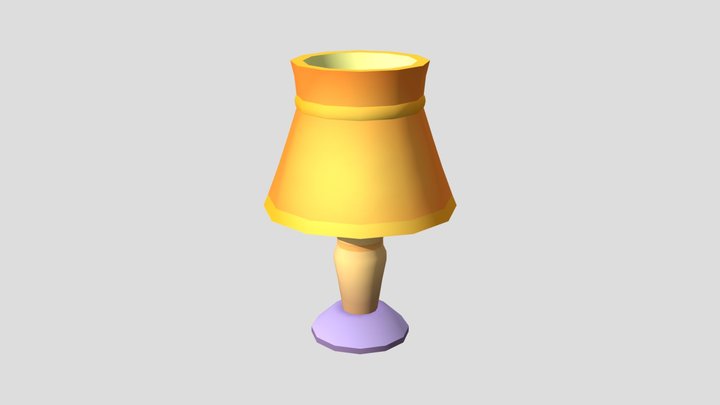 Cartoon Table Lamp lowpoly Props 3D Model