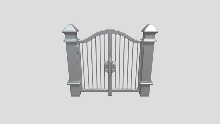 ornate double gates 3D Model
