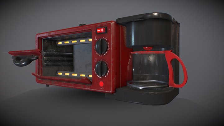 Coffee Toaster Mix Machine 3D Model