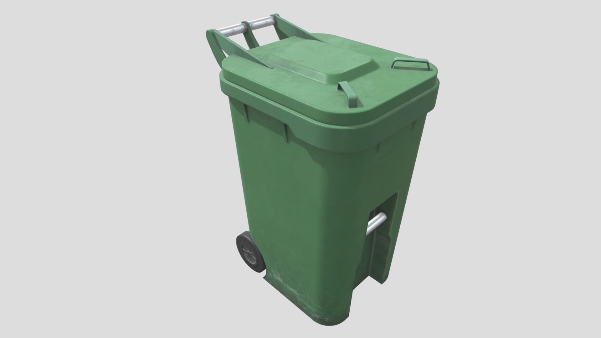 3D model Plastic Trash Bin - This is a 3D model of the Plastic Trash Bin. The 3D model is about a green and black garbage can.