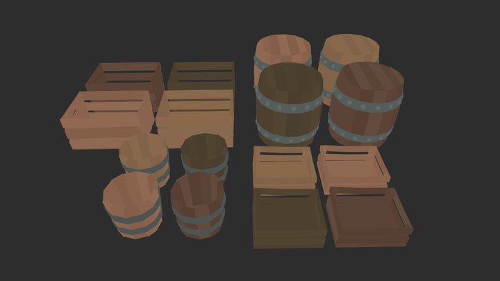 Crates Asset Pack 3D Model
