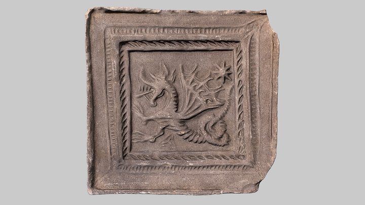 Stove tile with dragon motif