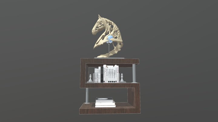 Horse table lamp with modern lamp table 3D Model