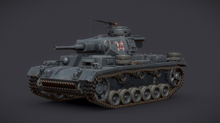 Panzer 3 Medium Main Battle Tank 3D Model
