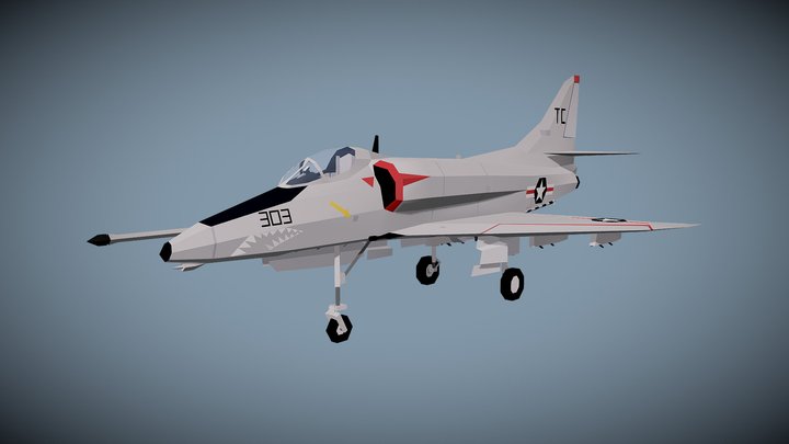 TCA A-4E Skyhawk 3D Model
