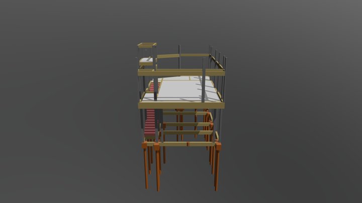 Estrutura 3D - Construção de uso misto 3D Model