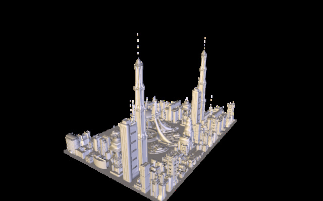 Night City Corporate Center 3D Model