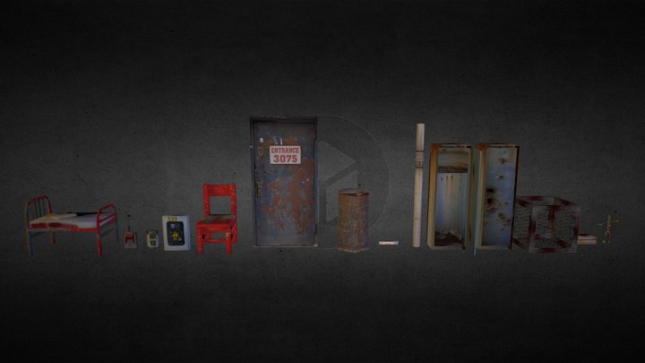 Horror Game Prop Collection 1 3D Model