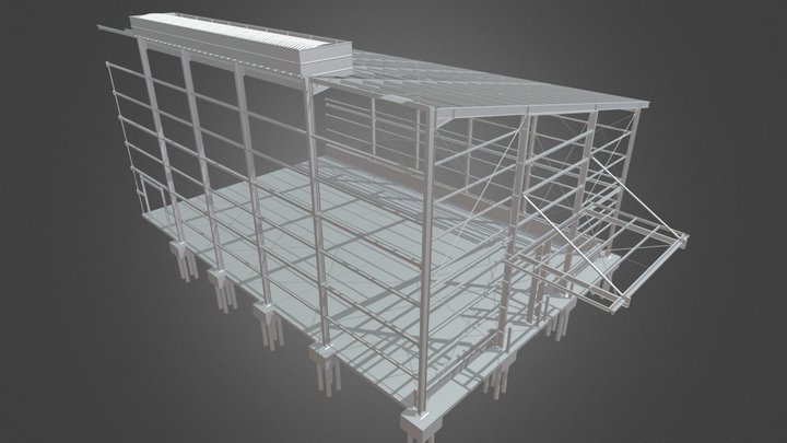 GALPÃO P/ DEPÓSITO EM ESTRUTURA METÁLICA 3D Model