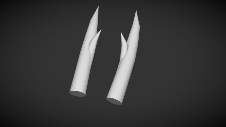 Whiptail Dragon Horns 3D Model