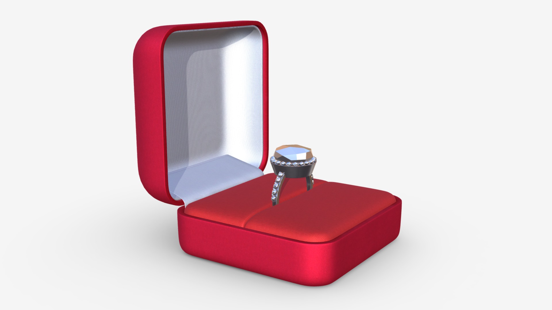 3D model wedding ring in a square box - This is a 3D model of the wedding ring in a square box. The 3D model is about a red and white computer tower.