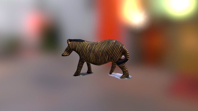 Wooden Zebra 3D Model