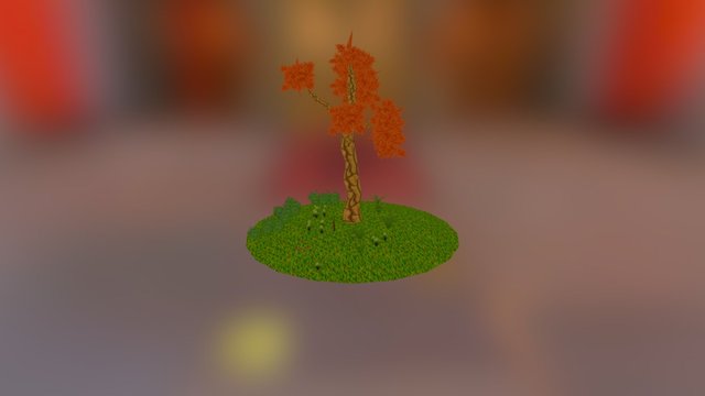 Hand painted nature scene 3D Model