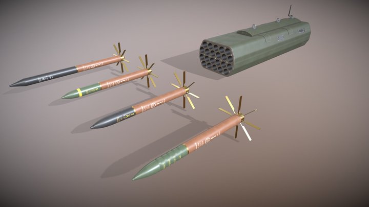 Telson 22 Launcher With Missiles 3D Model