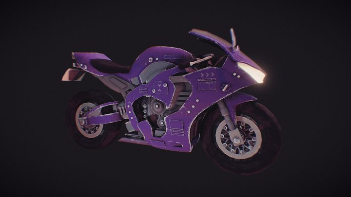 Futuristic Bullet Bike 3D Model