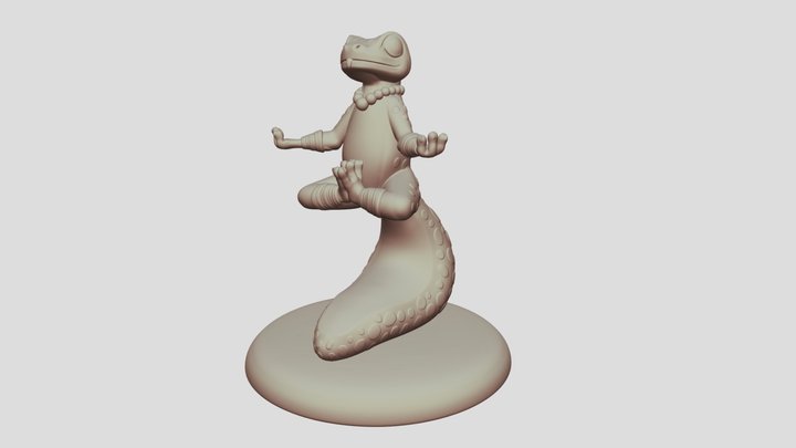 Meditating Lizard 3D Model