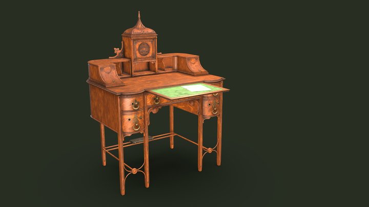 Victorian Writing Desk 3D Model