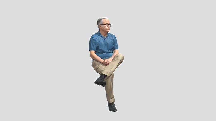 Contemplative Moment in a Blue Polo – Modelo 3D gratuito STL