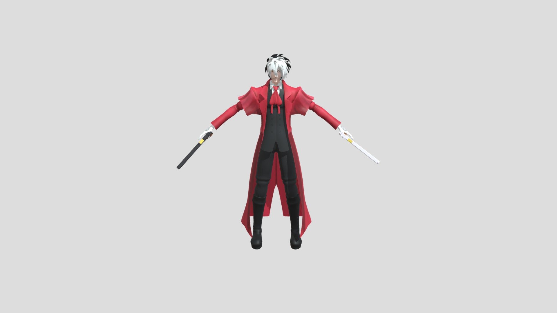 3D model Alucard from Hellsing Anime 3D Rigged VR / AR / low-poly