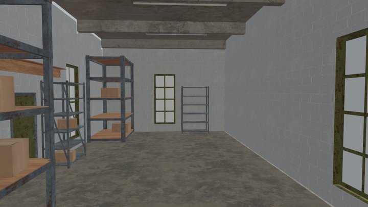Minimal Lowpoly Storage Room 3D Model