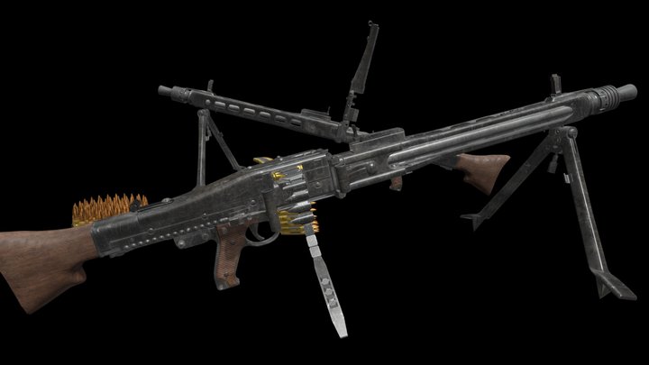 MG-42 - WWII Machine Gun 3D Model