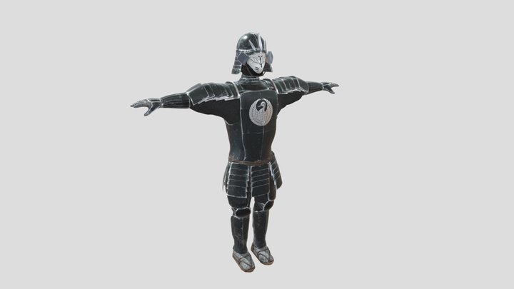Black/Silver Samurai 3D Model