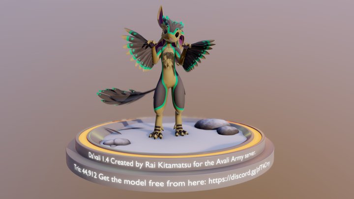 Davali1.4 Turntable! (VRChat fbt avatar) 3D Model