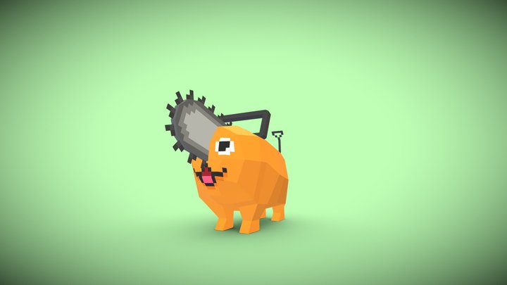 Pochita Low-Poly 3D Model