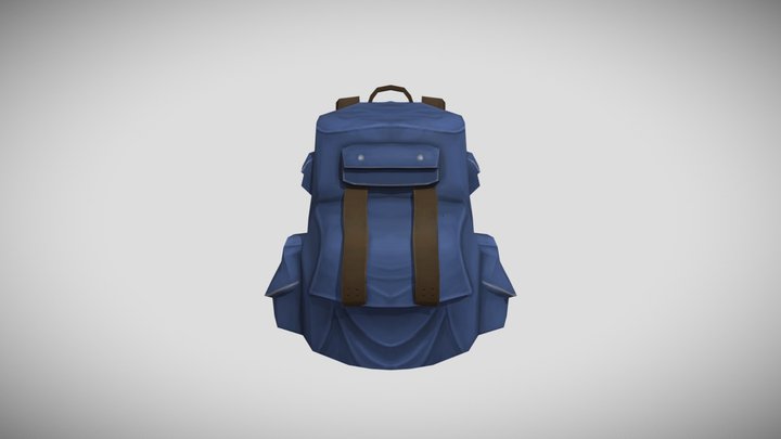 Stylized Hand Painted Backpack 3D Model